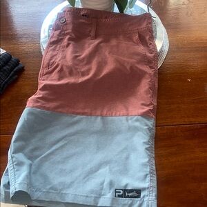 Pelagic Hybrid Shorts Red and blue Gray Two-Tone Design